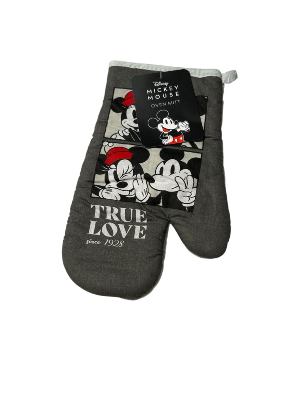 Disney Mickey Mouse Gray Oven Mitt - "True Love" Design